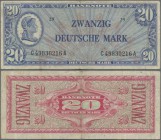 Deutschland - Bank Deutscher Länder + Bundesrepublik Deutschland: 20 DM 1948 ”Liberty”, Ro.246, stärker gebraucht mit Flecken und winzigen Einrissen a...