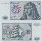 Deutschland - Bank Deutscher Länder + Bundesrepublik Deutschland: Set mit 16 fortlaufend nummerierten Banknoten zu 10 DM 1977, Ro.275a von Seriennumme...