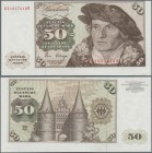 Deutschland - Bank Deutscher Länder + Bundesrepublik Deutschland: 50 DM 1980, Ro.283a Fehlschnitt, der obere Rand fehlt komplett und das Druckbild ist...