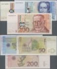 Deutschland - Bank Deutscher Länder + Bundesrepublik Deutschland: Set der 1996-er Ausgaben mit 50, 100 und 200 DM, Ro.309a, 310a, 311a, alle in kassen...