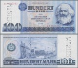 Deutschland - DDR: 100 Mark 1975 mit KN ”AA 0000252” und Perforation ”MUSTER”, auch als Muster des Ministerrates der DDR bekannt, Ro.363M4, in kassenf...