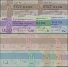 Deutschland - DDR: Lot mit 5 Banknoten der Forum-Außenhandelsgesellschaft m.b.H. zu 50 Pfennig, 2 x 1, 5 und 10 Mark, alle als Ersatznote mit Serie ”Z...