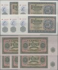 Deutschland - DDR: Set mit 5 fortlaufend nummerierten Banknoten zu 5 Mark 1955 (1980) mit Handstempel ”MILITÄRGELD”, Ro.374a in kassenfrischer Erhaltu...