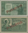 Deutschland - Nebengebiete Deutsches Reich: Darlehenskasse Ost - KOWNO, 1000 Mark 1918 Muster, Ro.471aM mit KN A000000, rotem Überdruck ”PROBEDRUCK” u...