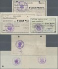 Deutschland - Notgeld - Elsass-Lothringen: Forbach, Lothringen, 5 Mark, 19.8.1914, Original, KN 5 mm, lochentwertet, Erh. II-, 1, 5 Mark, 19.8.1914, N...
