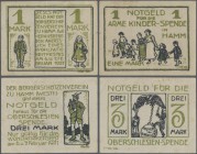 Deutschland - Notgeld - Westfalen: Hamm, Bürgerschützenverein, 1, 3 Mark, 6. und 7.2.1921, leicht randstockig, Erh. II-, total 2 Scheine
 [taxed unde...