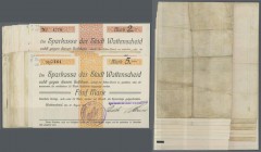 Deutschland - Notgeld - Westfalen: Wattenscheid, Sparkasse der Stadt, 50 Pf. (4), 1 (6), 2 (5), 5 (3) Mark, 10.8.1914, Varianten bei KN, Stempeln, Dat...