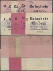 Deutschland - Notgeld - Ehemalige Ostgebiete: Brzezowitz, Oberschlesien, Gemeindevorstand, 0,50 (2, ein bzw. zwei Stempel), 1 Mark, o. D. - 1.9.1914, ...