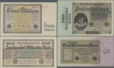 Deutschland - Deutsches Reich bis 1945: Mappe mit mehr als 180 Banknoten Deutsches Reich bis zur Hochinflation in teils sehr schöner, nur wenig gebrau...