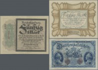 Deutschland - Deutsches Reich bis 1945: Sammleralbum ”Aus Deutschlands schwerster Zeit” mit insgesamt 20 Banknoten, dabei auch 50 Mark 1918 ”Trauersch...