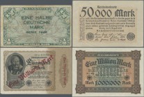 Deutschland - Deutsches Reich bis 1945: Schachtel mit ca. 500 Banknoten Kaiserreich bis frühe Bundesrepublik ohne Besonderheiten, dabei aber drei 20er...