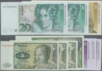 Deutschland - Bank Deutscher Länder + Bundesrepublik Deutschland: Kleines Lot mit 11 Banknoten, dabei 5 DM 1960, 2 x 5 DM 1980, 20 DM 1980, 50 DM 1989...