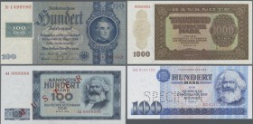 Deutschland - DDR: Album der Staatsbank der DDR in kassenfrischer Erhaltung enthält 2 komplette Serien aller verausgabten Banknotenserien der DDR, dab...