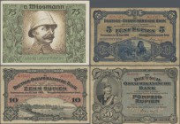 Deutschland - Kolonien: Deutsch-Ostafrika, Album mit 71 Banknoten und Notgeldscheinen mit u. a. 2 x 5, 10 und 2 x 50 Rupien 1905, 3 x 10 Rupien 1915/1...