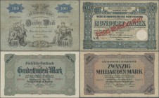 Deutschland - Länderscheine: Zwei Sammelalben mit zusammen 73 Banknoten der Länderbanken, dabei unter anderem für die BADISCHE BANK 100 Mark 1902 BAD4...