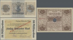 Deutschland - Länderscheine: Quer durch Deutschland, Lot mit 120 Regionalausgaben von 1918 bis zum Goldgeld. Enthalten sind u. a. Anhaltische Landesha...