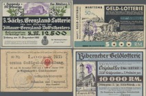 Deutschland - Sonstige: Hochdekorative Sammlung von 100 Lotterielosen ab 1790, davon 80 Stück deutschsprachig, einigen Anleihen sowie 32 überwiegend b...