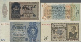 Deutschland - Sonstige: Großes Sammelalbum mit 390 Banknoten vom Kaiserreich bis Bundesrepublik, einige Sorten auch mehrfach vorhanden, dabei unter an...