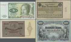 Deutschland - Sonstige: Album mit 100 Banknoten überwiegend Deutsches Reich, Alliierte Militärbehörde, Bund und etwas Ausland, dabei u.a. 100 Mark Bay...