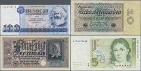 Deutschland - Sonstige: Leitz-Ordner mit mehr als 300 Banknoten vom Kaiserreich über die Inflation, Alliierte, Bundesrepublik, DDR bis hin zu den Besa...