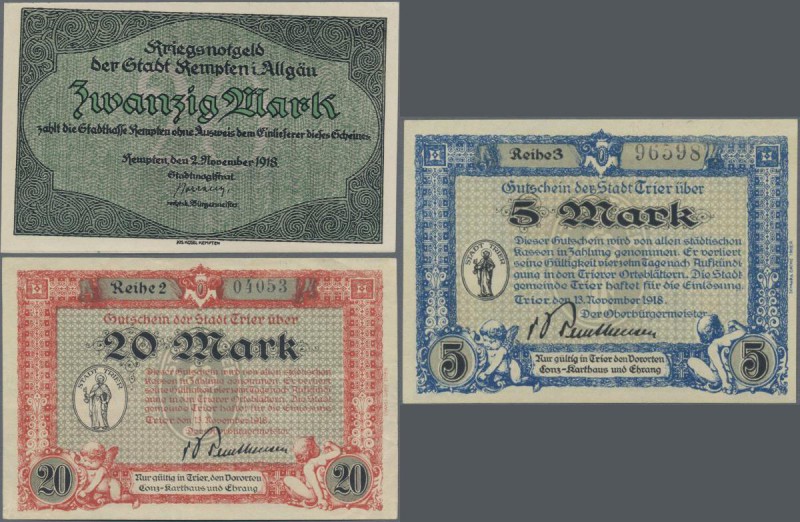 Deutschland - Notgeld: Großgeld 1918, Schächtelchen mit 129 verschiedenen Schein...