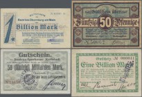 Deutschland - Notgeld - Bayern: Unterfranken, breit angelegter Händlerbestand von über 950 Scheinen mit vielen mittleren Stücken, nach Ausgabestellen ...