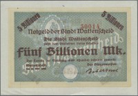 Deutschland - Notgeld - Westfalen: Wattenscheid, Stadt, 5 Billionen Mark, 15.11.1923, 38 kassenfrische unentwertete Scheine mit fast fortlaufenden Num...