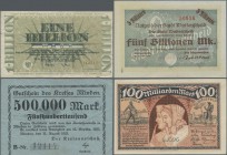 Deutschland - Notgeld - Westfalen: Hochinflation mit wenigen Ausgaben 1922, Schächtelchen mit 143 Scheinen, meist übliche Ware mit einigen besseren St...