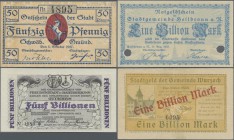 Deutschland - Notgeld - Württemberg: Umfangreiche und teilweise auch gehaltvolle Sammlung von 670 Scheinen der Ausgaben von 1914 bis 1947 in drei Albe...