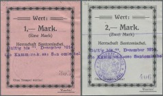 Deutschland - Notgeld - Ehemalige Ostgebiete: Santomischel, Posen, Stadt - Magistrat, je 2 x 0,50, 1, 2 Mark, o. D. - 31.12.1914, Neudrucke, Schriftva...