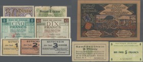 Deutschland: Kleine Schachtel rund ums Geld mit über 100 Geldscheinen, Notgeldscheinen, Bezugsmarken, Spendenmarken und geldähnlichen Objekten. Enthal...