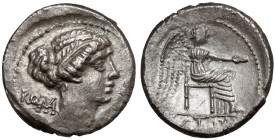 Republika, M. Porcius Cato (89 p.n.e.) Denar, Utica