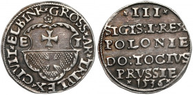 Zygmunt I Stary, Trojak Elbląg 1536 R3