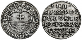 Zygmunt I Stary, Trojak Elbląg 1537 - rzadki rok R3