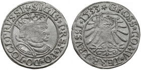 Zygmunt I Stary, Grosz Toruń 1533 - 2x PRVSSI RRRR