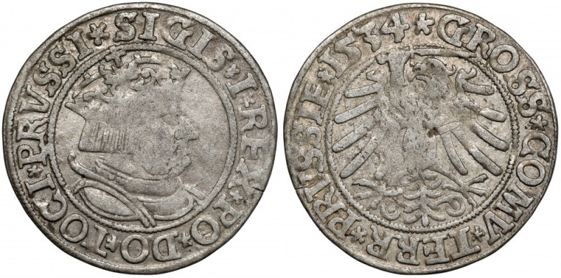 Zygmunt I Stary, Grosz Toruń 1534 - b.rzadki Bardzo rzadka odmiana legendowa - P...