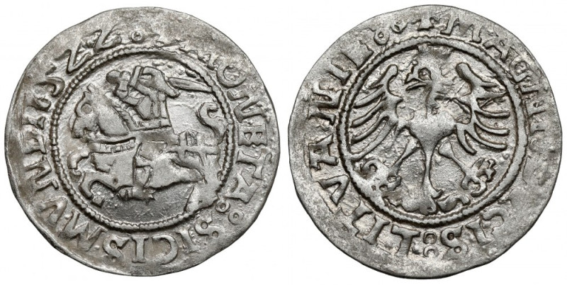 Zygmunt I Stary, Półgrosz Wilno 1522 - bez dwukropka - rzadki Bardzo ładny połys...