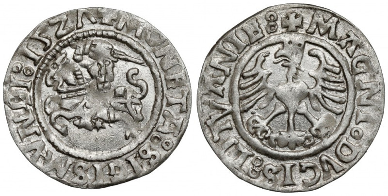 Zygmunt I Stary, Półgrosz Wilno 1527 - różna A Piękna moneta.&nbsp; Odmiana z le...