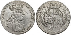 August III Sas, Ort Lipsk 1754 EC - mała głowa