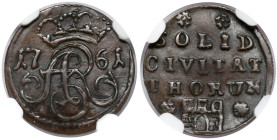 August III Sas, Szeląg Toruń 1761 - cztery rozety
