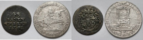August III Sas, Dwugrosz wikariacki 1741 i 1/48 talara 1761 - zestaw (2szt)