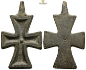 AE Cross pendant. Middle Byzantine (AD 10th–11th centuries). (17.23g, 48.8mm)