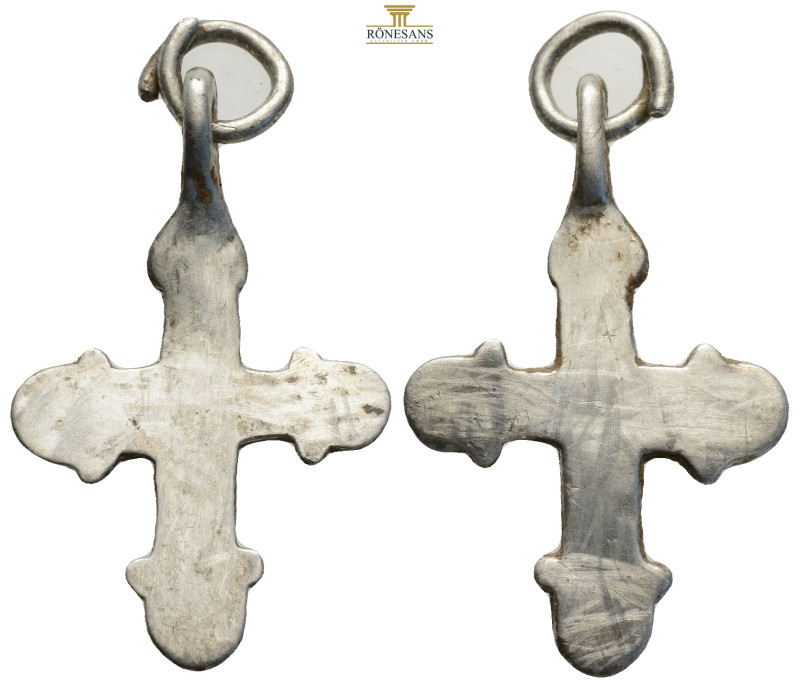 Pendant Cross. Middle Byzantine, 10thC-11thC. (3.51g, 35.4mm) Cross necklace; si...