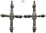 Pendant Cross. Early Byzantine, 6thC-7thC. (435g, 37mm)
Pendant cross; AE; with a hanging loop at the top; a small cross.