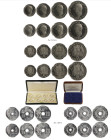 GREECE. Paul I, 1947-1964. Complete Double Proof set of 1954 (Copper-Nickel & Aluminum), ANAMNHΣΤΙΚΟΝ series within the original presentation box, con...