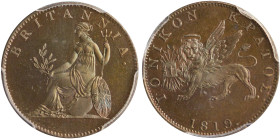 IONIAN ISLANDS, Ionian State, as a British protectorate. 1815-1864. Proof 1/2 Obol 1819 (Copper, 21.8 mm, 4.72 g, 6 h), London, struck from dies prepa...