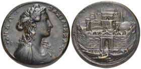 ITALY, Papal States. Rome. Circa 1550. Medal (Bronze, 44 mm, 57.06 g, 6 h), on queen Dido of Carthage, an early cast - on a tight flan without the cit...