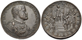 ITALY, Tuscany. Florence. Cosimo I, Duke, later Grand Duke of Tuscany, 1537-1569-1574. Medal (Bronze, 43 mm, 45.25 g, 6 h), on the reorganization of t...