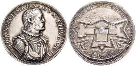 ITALY, Tuscany. Florence. Ferdinando I de' Medici, Grand Duke, 1587-1609. Medal (Silver, 45 mm, 32.66 g, 12 h), by M. Mazzafirri (ca. 1530-1597), comb...