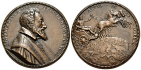 FRANCE. Nicolas Brulart de Sillery, 1544-1624. Medal (Bronze, 70.5 mm, 93.16 g, 12 h), by Guillaume Dupré (c.1579-1640), 1607. NI BRVLARTVS A SILLERY ...